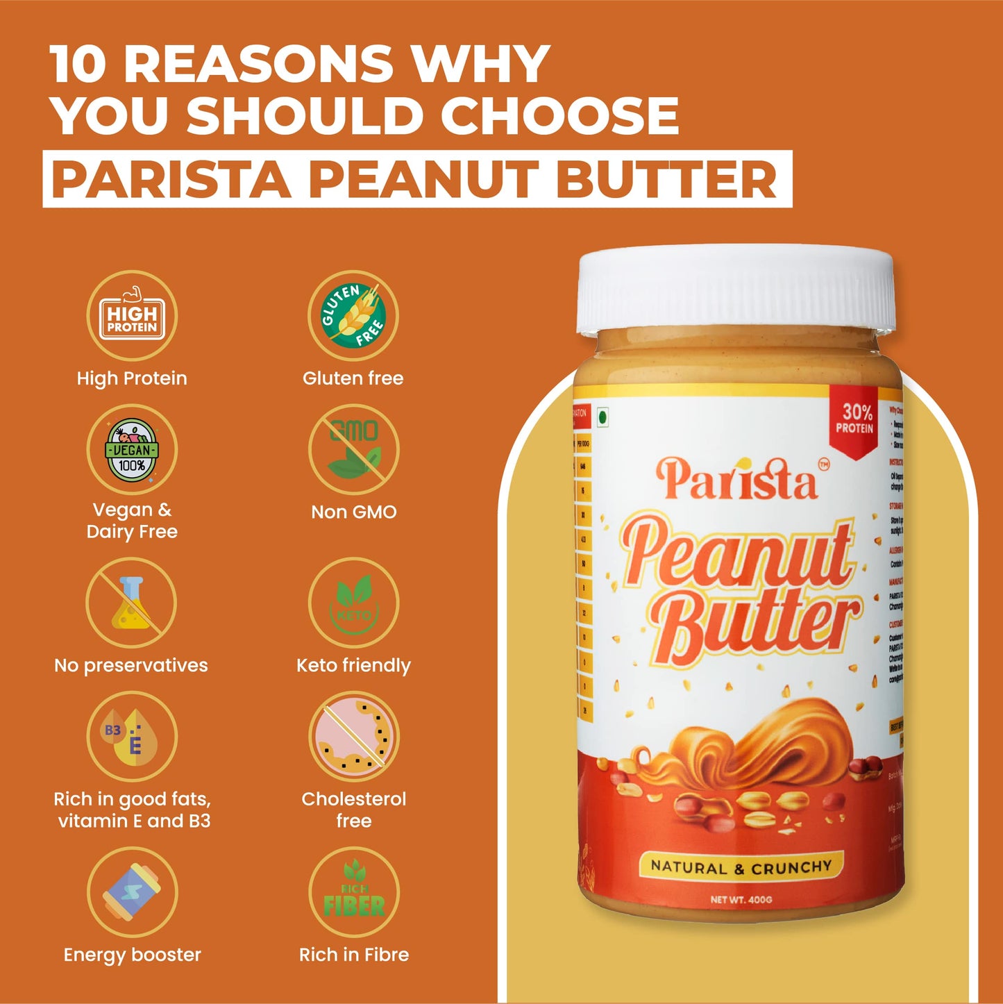 400G Natural & Crunchy Peanut Butter