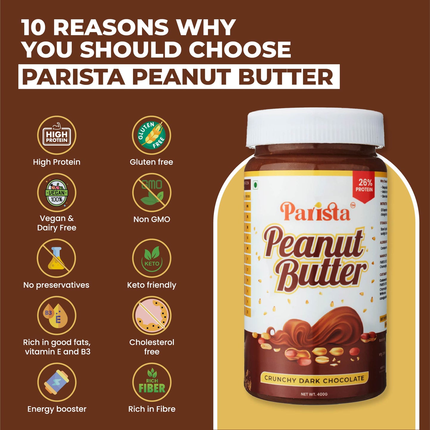 400G Crunchy Dark Chocolate Peanut Butter